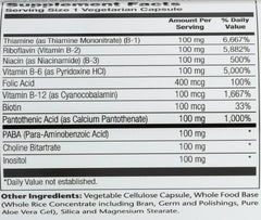 Solaray B-Complex serving size image confirms 1 Vcap per serving