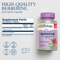 SOLARAY Berberine 500mg label