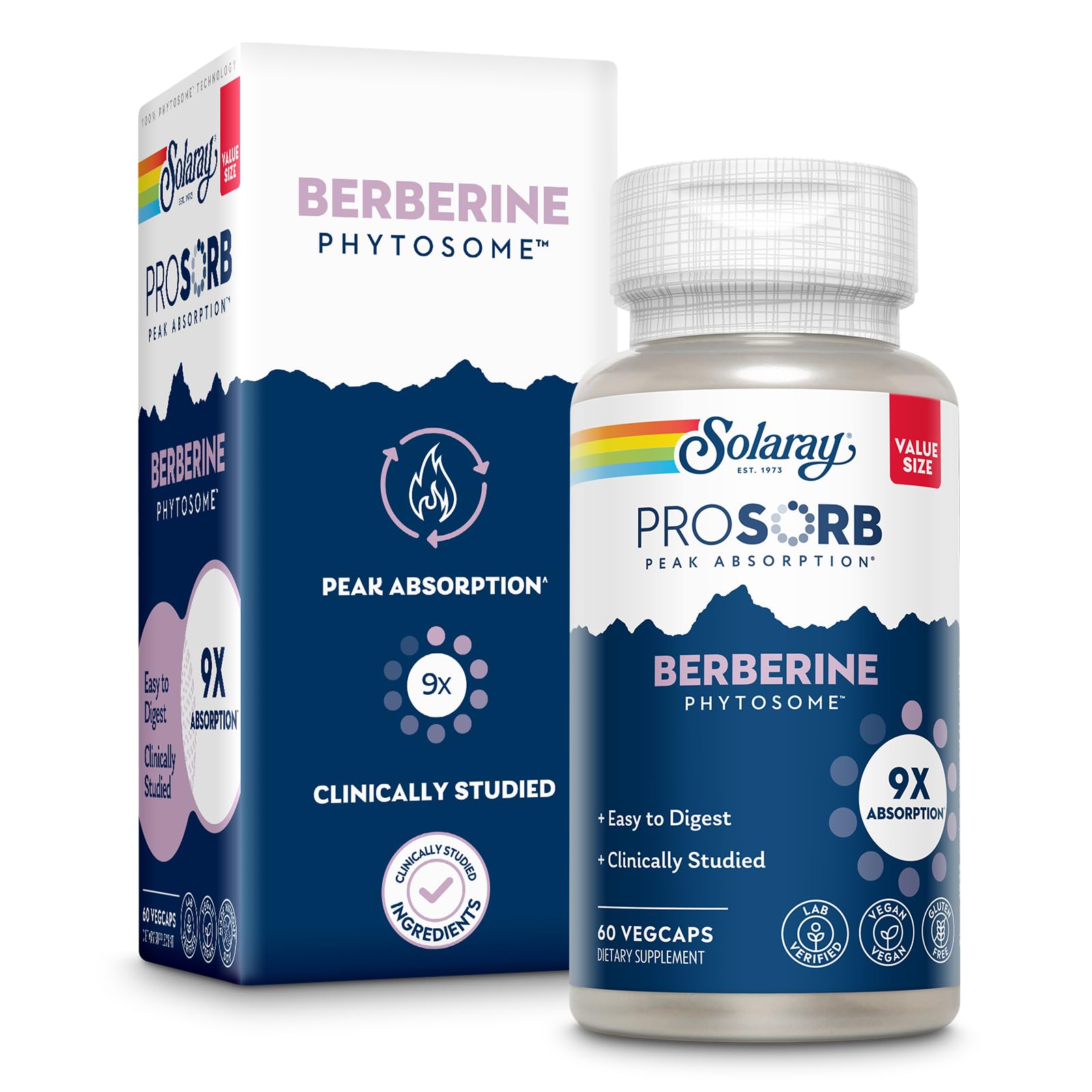 SOLARAY Berberine Phytosome bottle showing 60 servings
