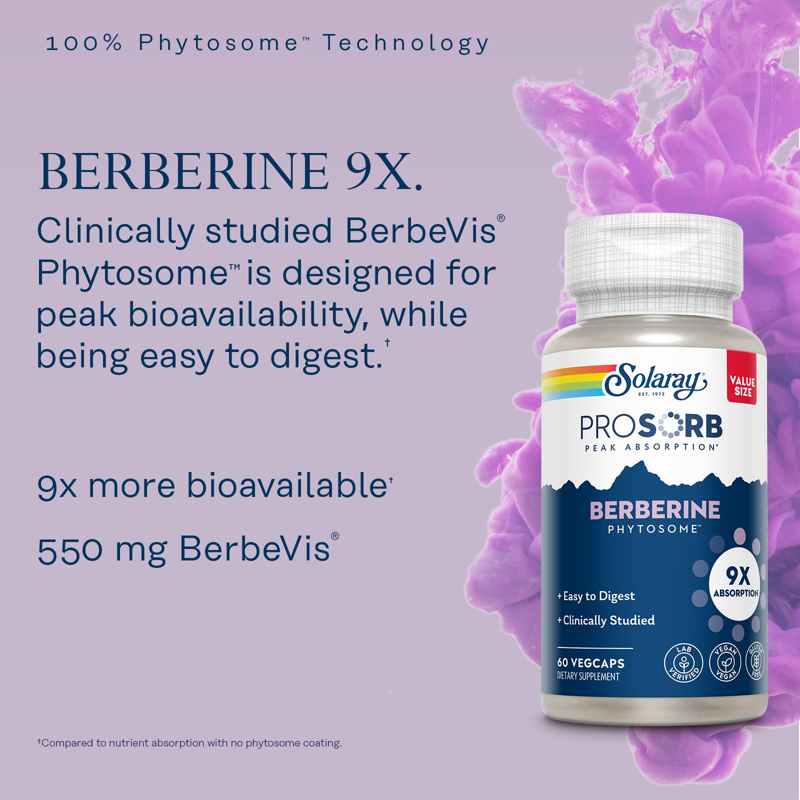 Label highlighting 30% Berberine HCl standardization