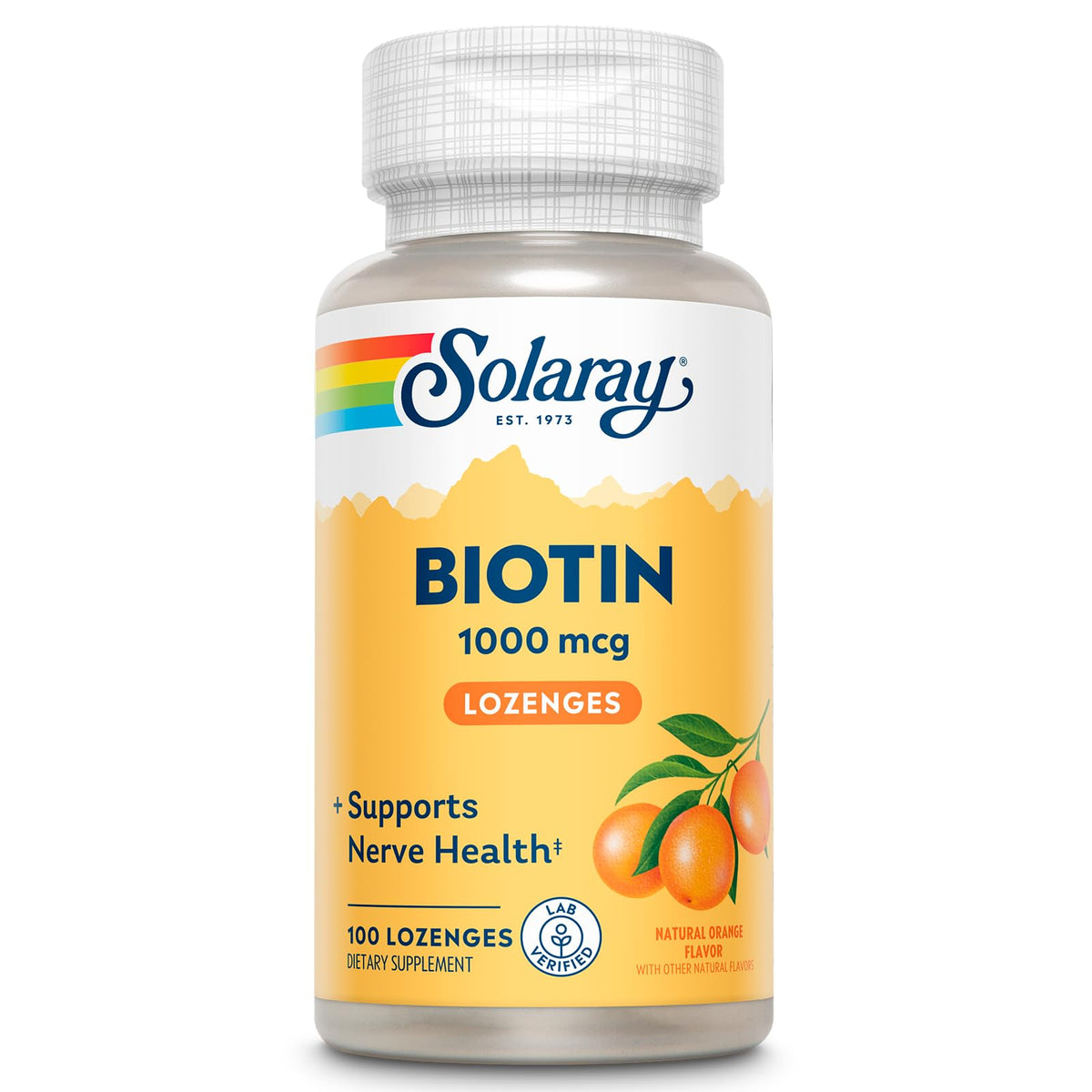 SOLARAY Biotin 1000mcg Lozenges bottle and label