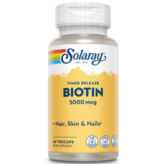 SOLARAY Biotin 5000 mcg Timed Release bottle label
