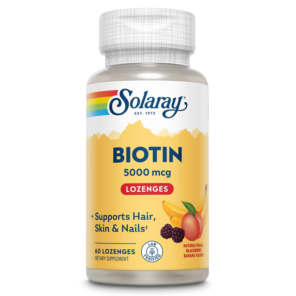 SOLARAY Biotin 5000mcg Lozenges bottle front view
