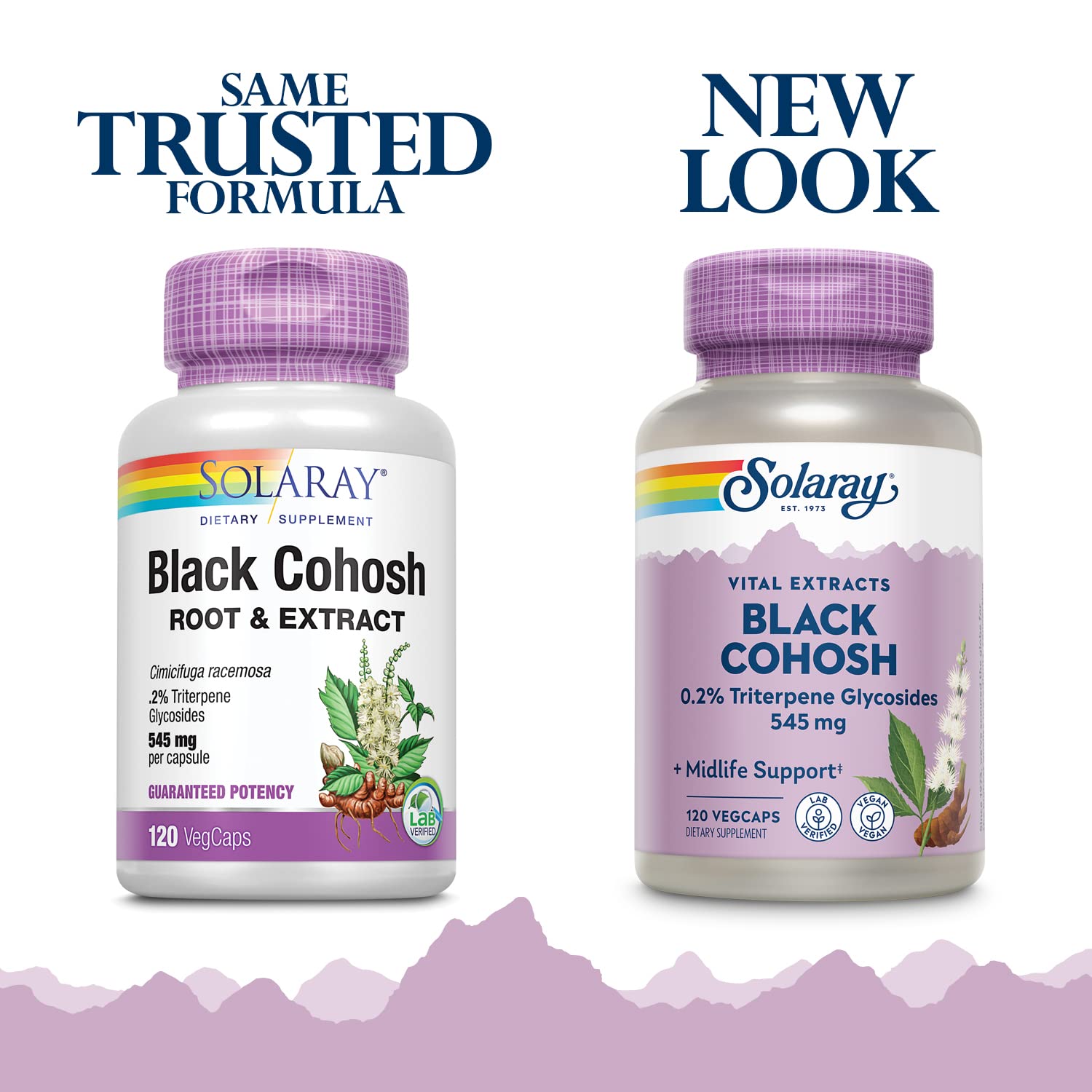 SOLARAY Black Cohosh 545mg vegcaps bottle with label