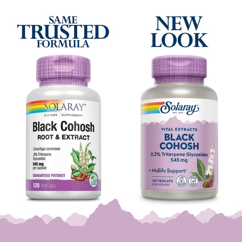 SOLARAY Black Cohosh 545mg vegcaps bottle with label