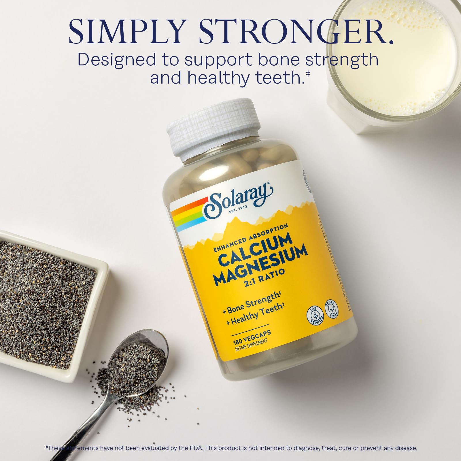 Bone health and muscle function illustration for Solaray Calcium Magnesium