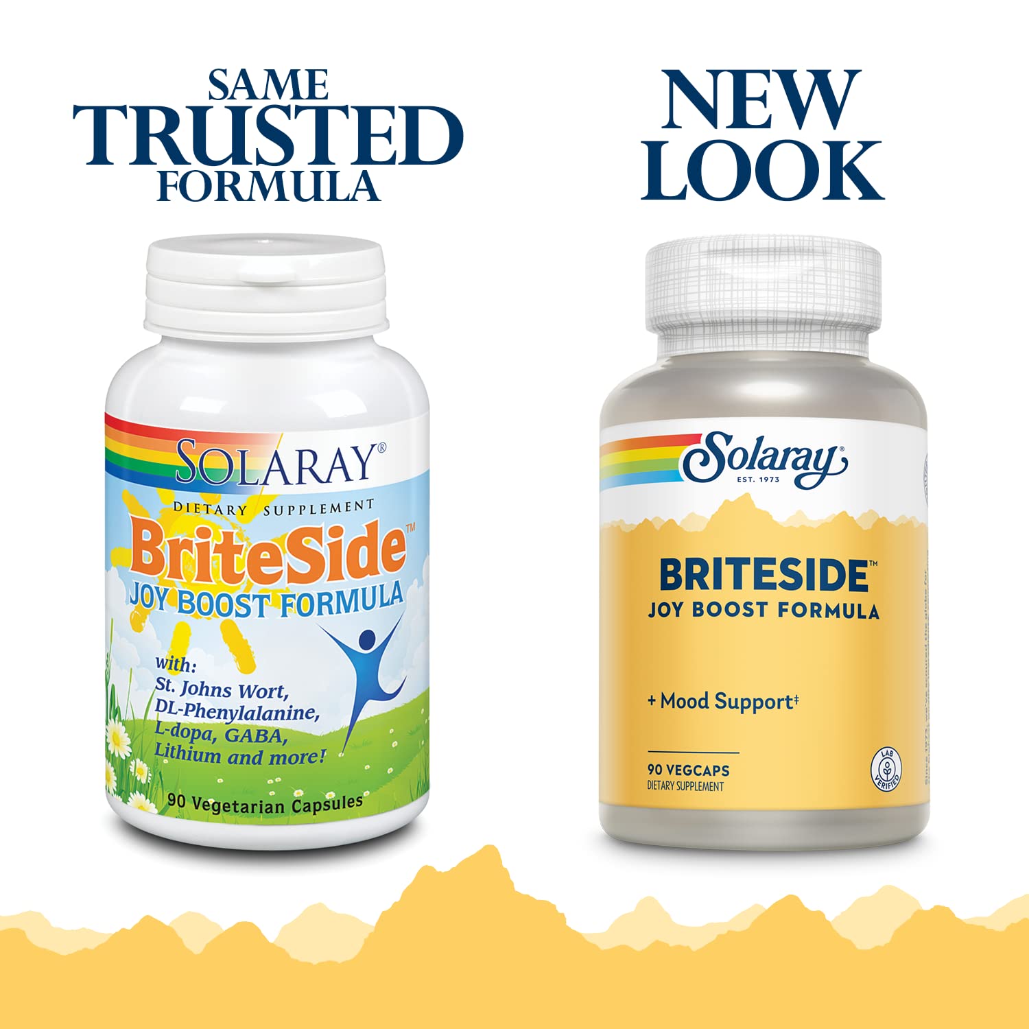 Close-up of BriteSide Joy Boost formula ingredients including L-Dopa, GABA, Lithium and more