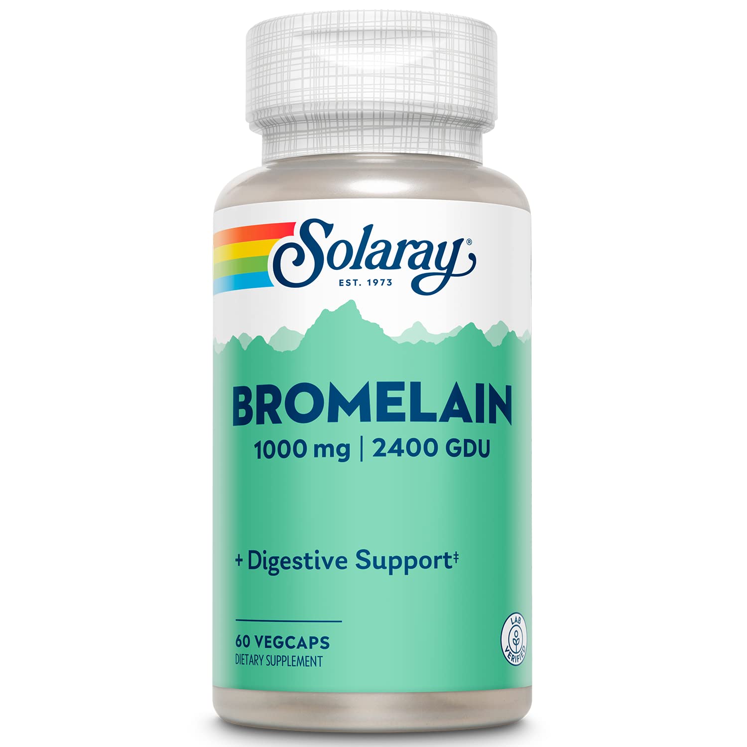 SOLARAY Bromelain 1000mg supplement bottle (60-count)