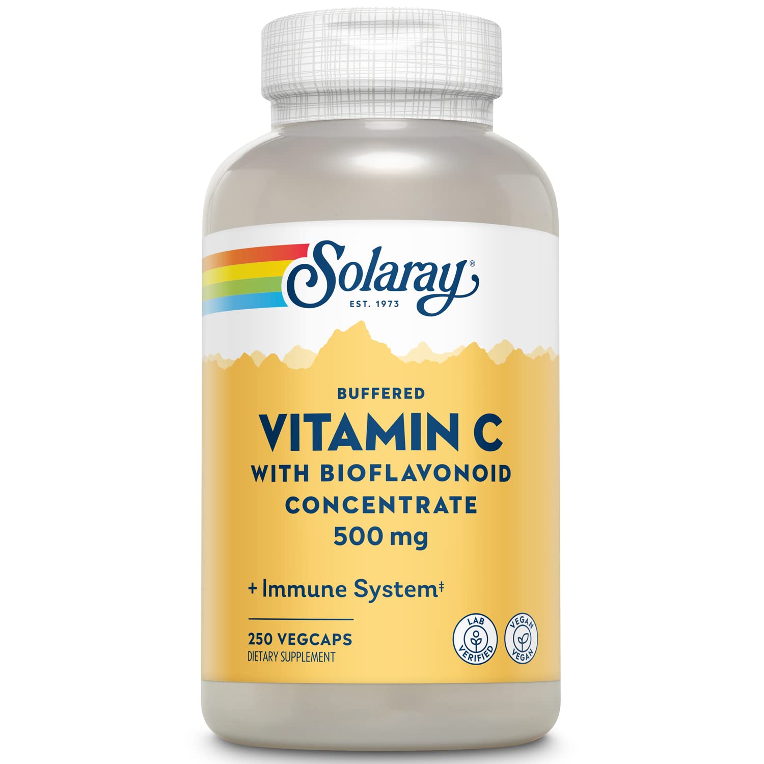 SOLARAY Buffered Vitamin C 500mg with bioflavonoids, rose hips and acerola in a bottle