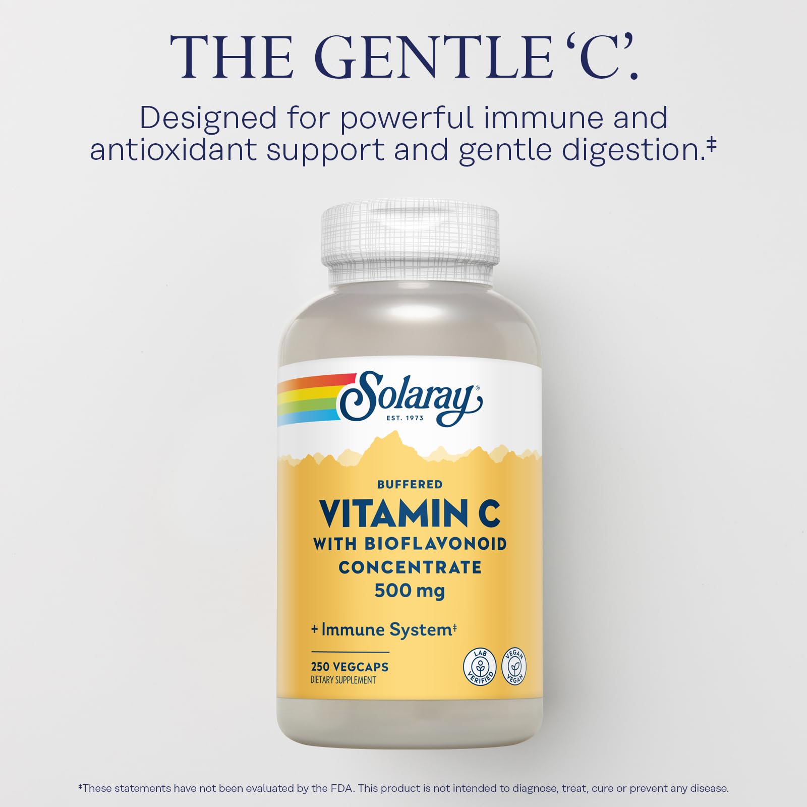 Buffered Vitamin C 500mg with calcium and magnesium for gentle digestion