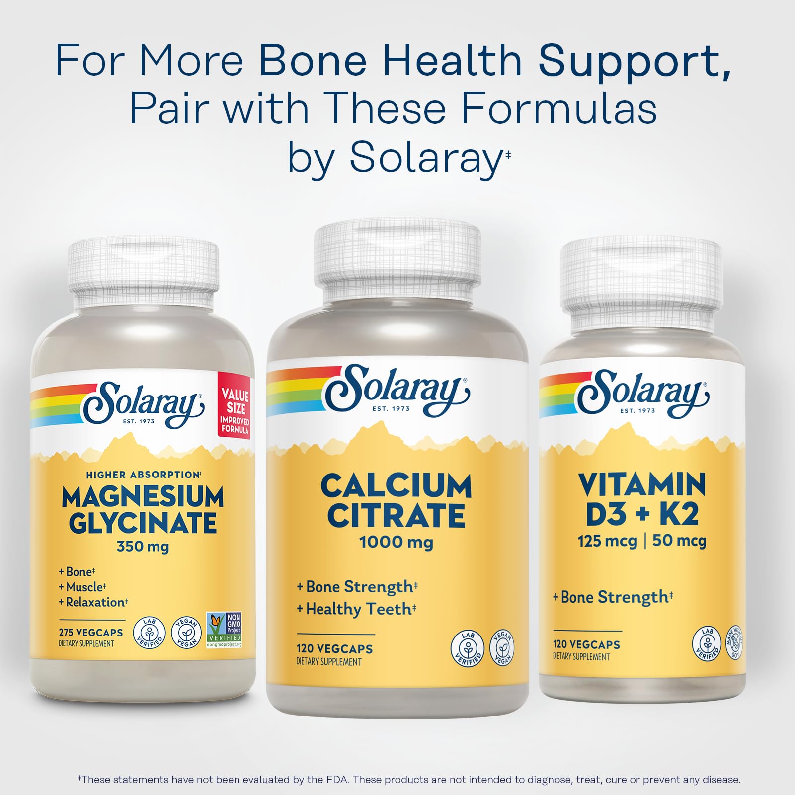 Solaray Calcium Citrate 1000mg 60-day guarantee emblem