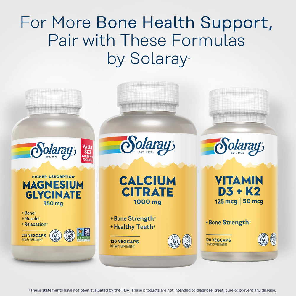 Solaray Calcium Citrate 1000mg 60-day guarantee emblem