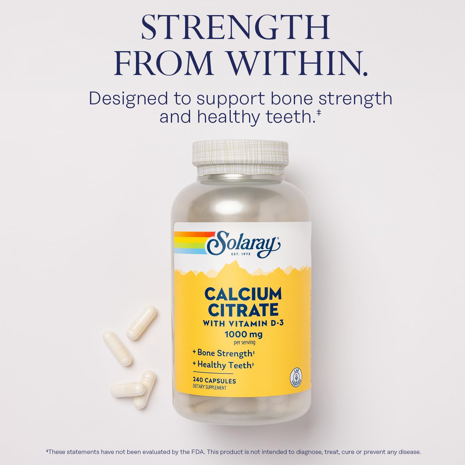 Label shows Calcium Citrate 1000mg with Vitamin D3