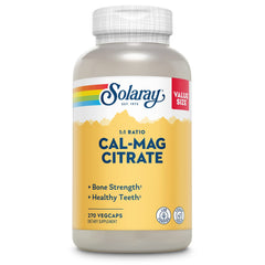 Bottle of Solaray Calcium Magnesium Citrate 1000mg 1:1 ratio supplement