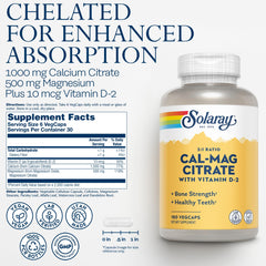 Front view of Solaray Calcium Magnesium Citrate bottle