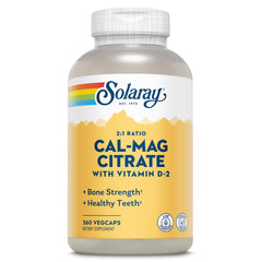 Bottle of Solaray Calcium Magnesium Citrate 2:1 with Vitamin D2