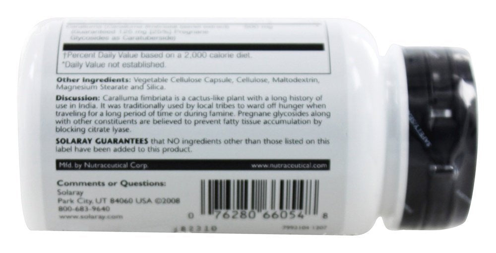Close-up of Solaray Caralluma Aerial Extract capsules 500mg