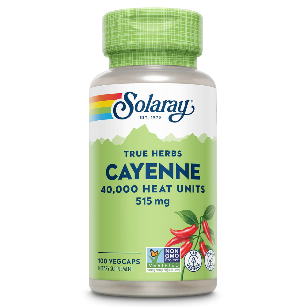 SOLARAY Cayenne Pepper Capsules bottle with label