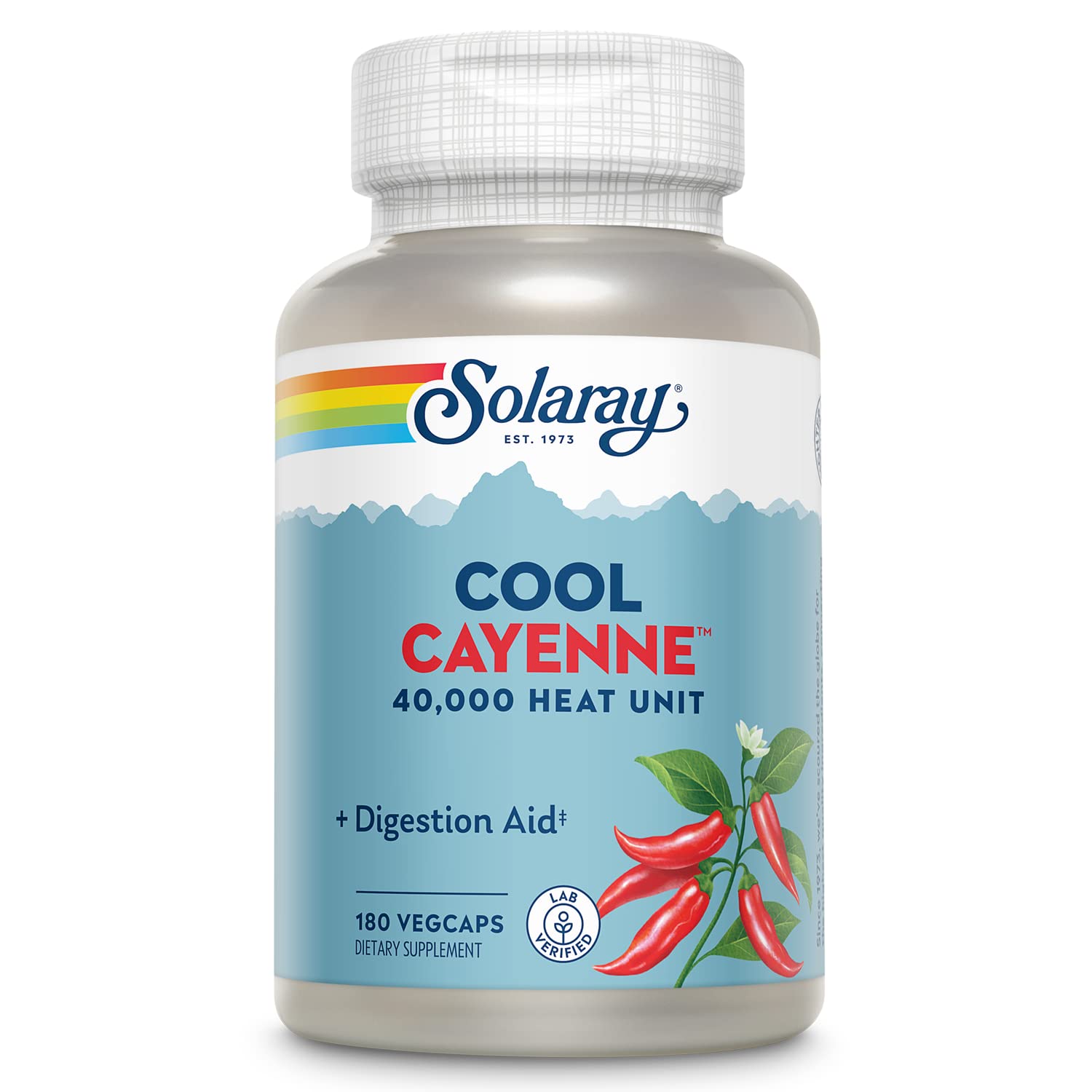 SOLARAY Cayenne Pepper 40,000 HU bottle label