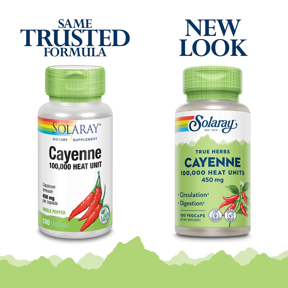 Cayenne Pepper 450 mg capsules close-up