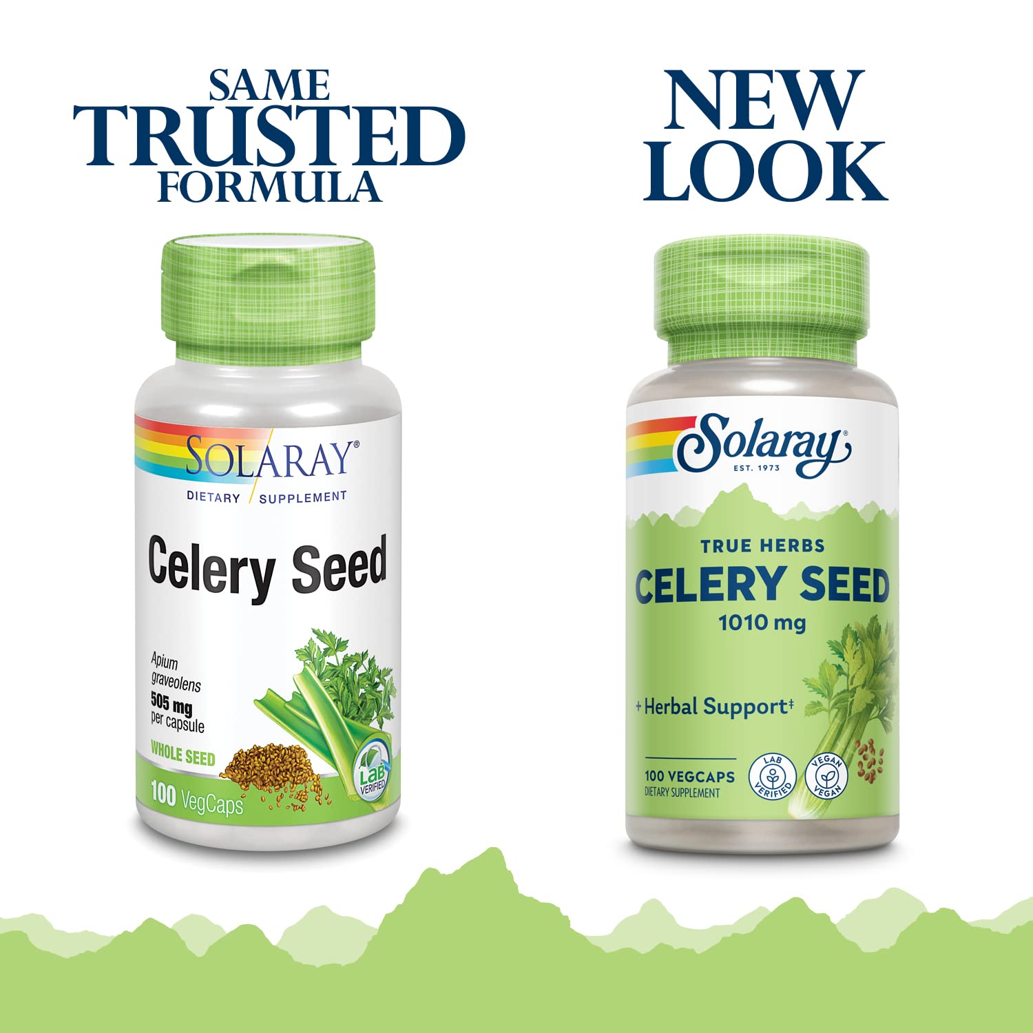 Close-up of Solaray Celery Seed 505mg label