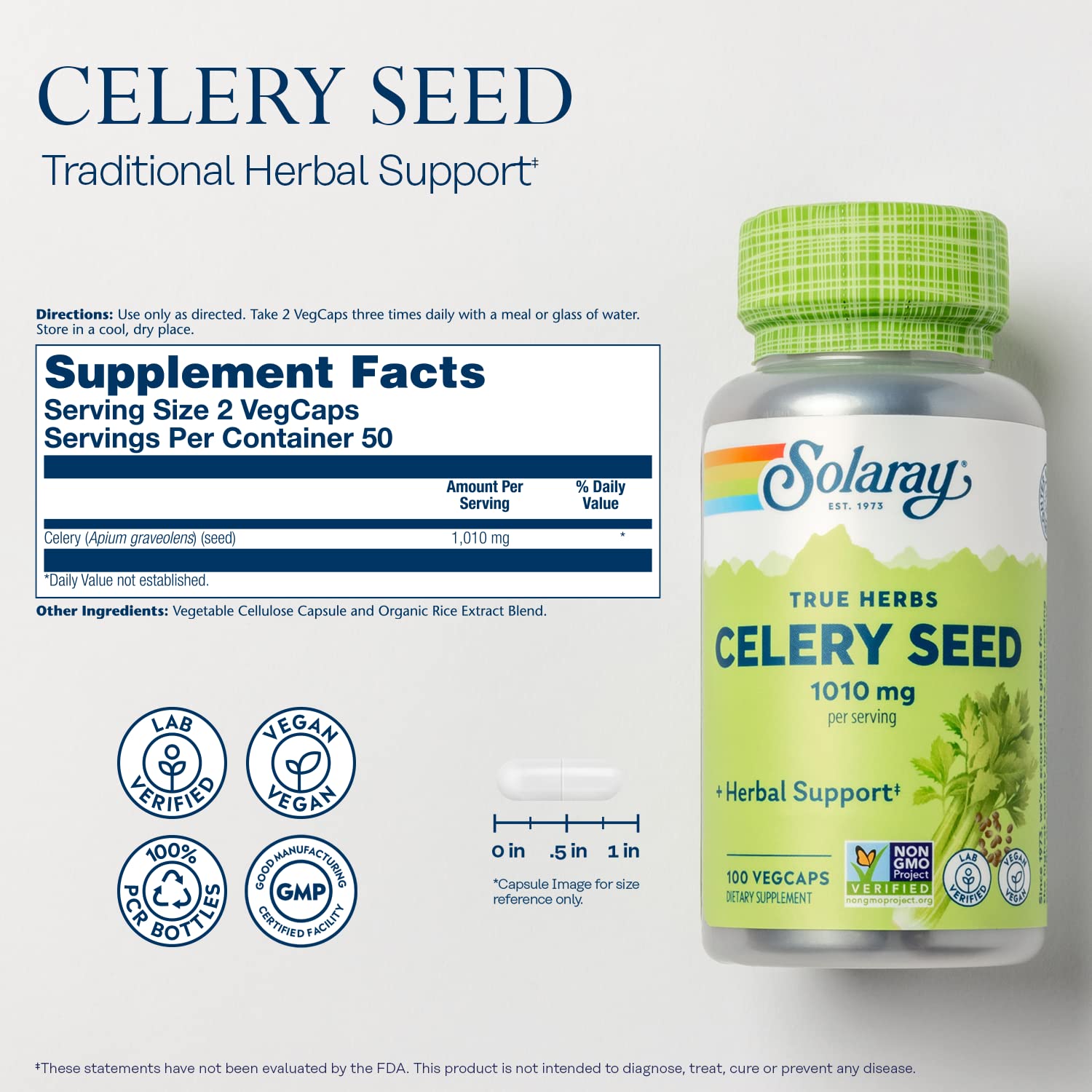 Solaray Celery Seed 505mg capsules image