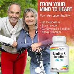 Close-up of SOLARAY Choline & Inositol VegCaps capsules