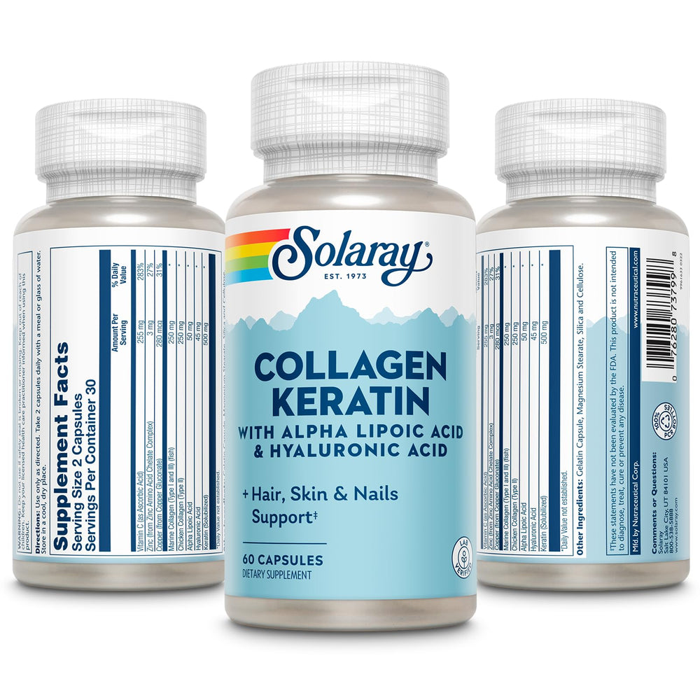 Solaray Collagen Keratin eco-friendly PCR bottle packaging