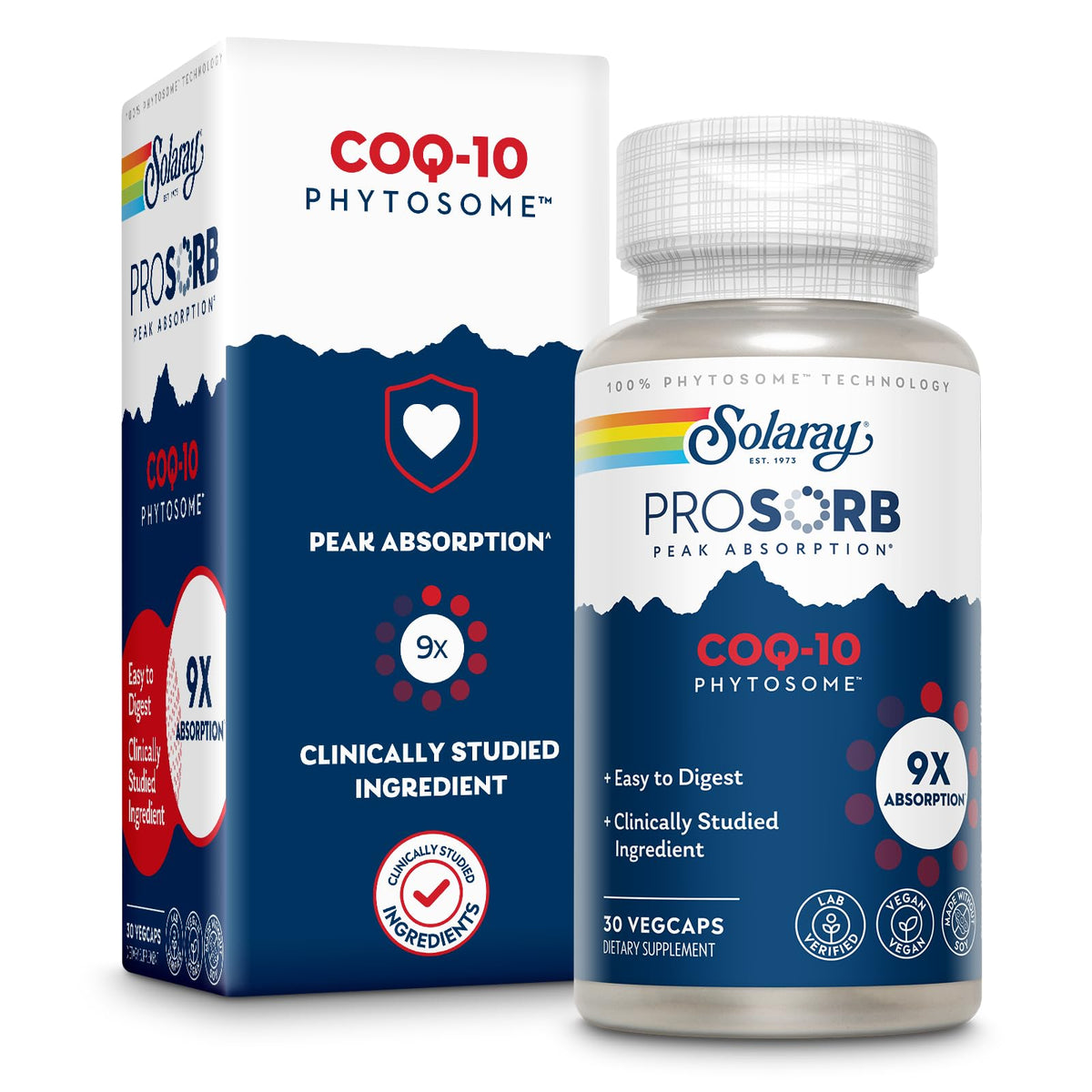 SOLARAY CoQ-10 Phytosome 200mg bottle on white background