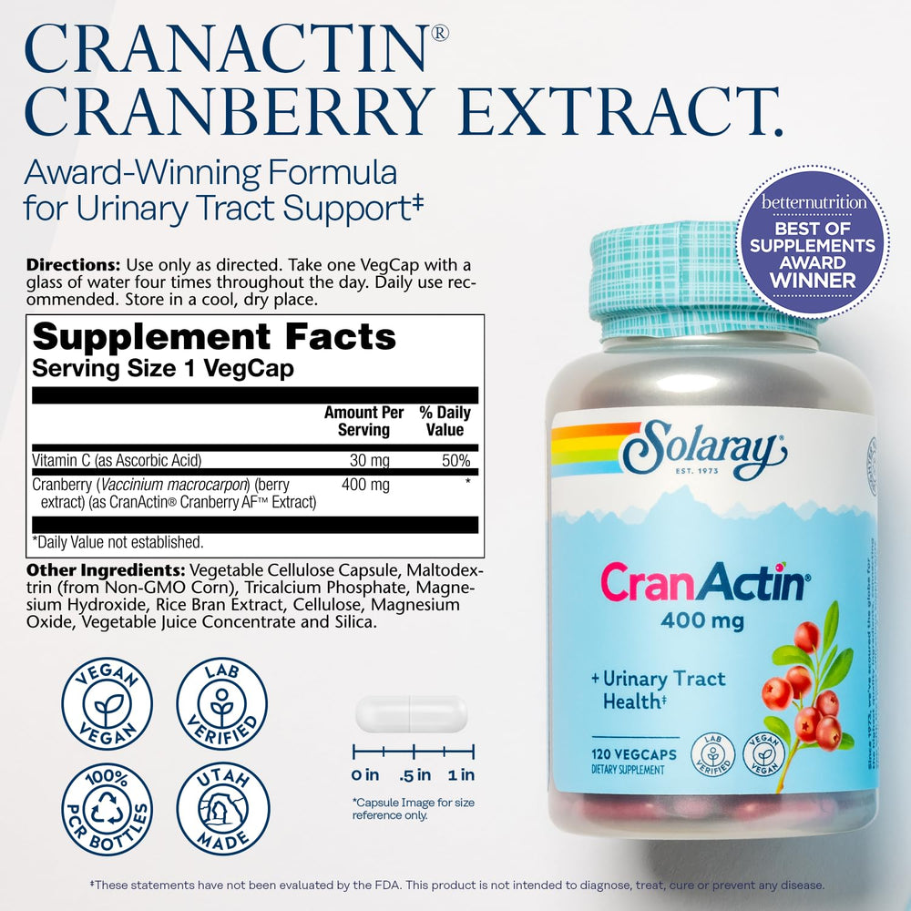 Cranberry extract capsules 400 mg per serving