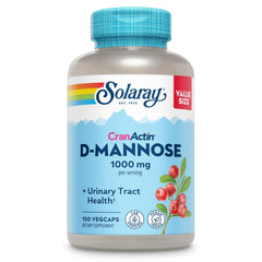 Solaray D-Mannose 1000mg with CranActin Cranberry bottle on white background