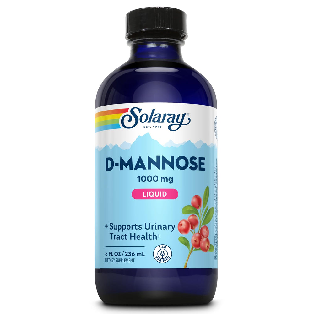 SOLARAY D-Mannose 1000 mg Liquid CranActin Cranberry bottle label