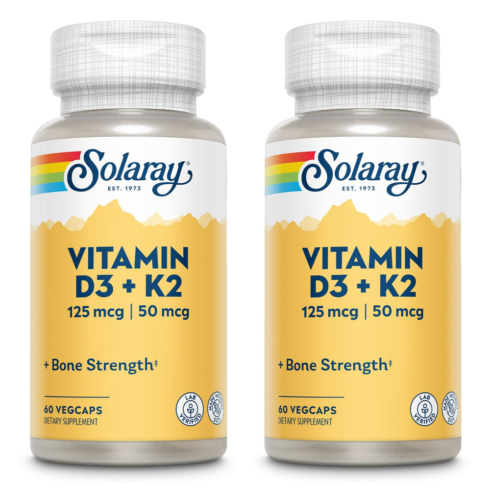 SOLARAY Vitamin D3 + K2 bottle label