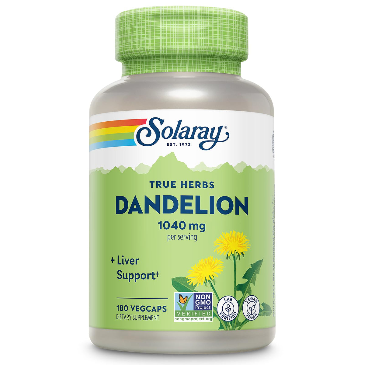 SOLARAY Dandelion Root bottle and capsules