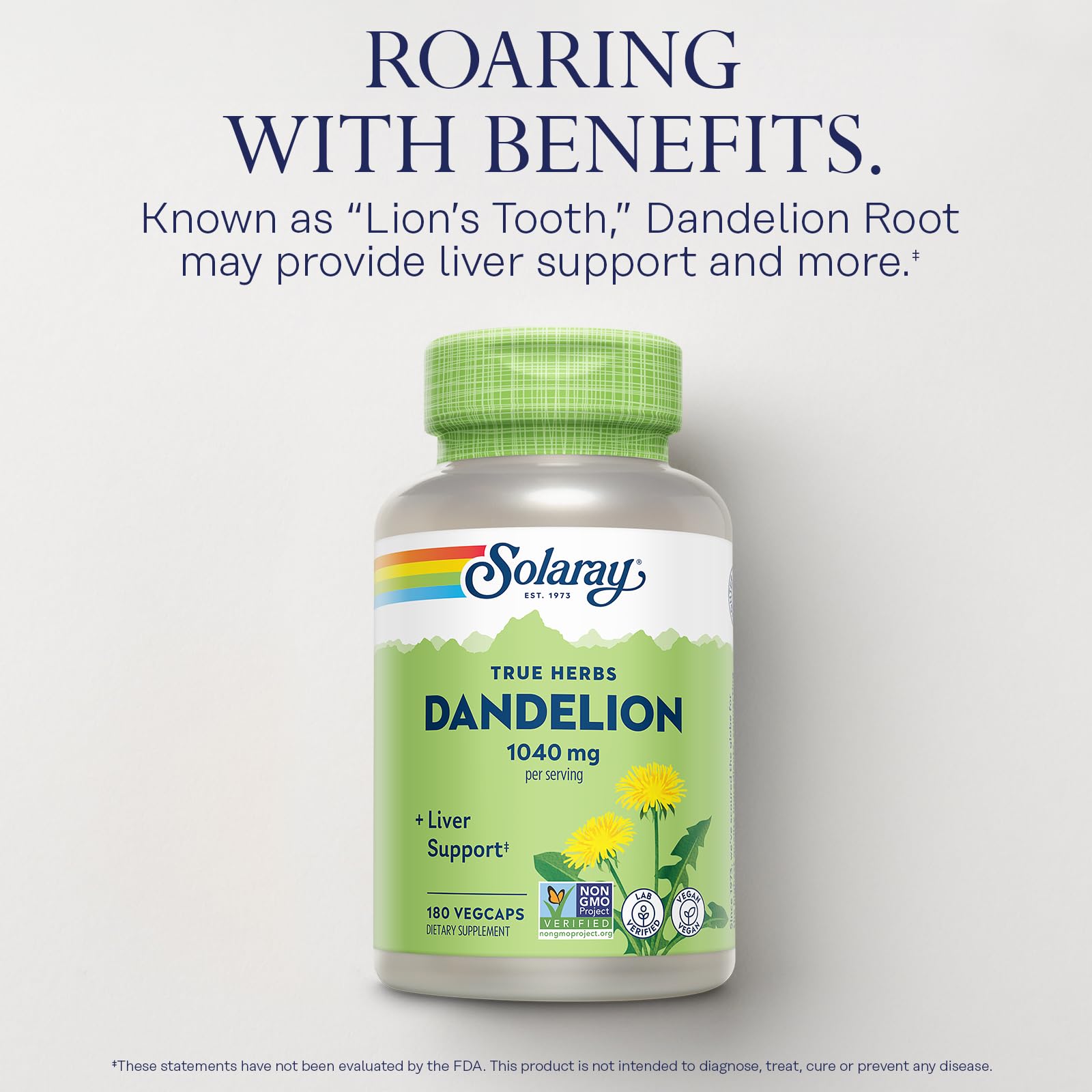 Whole dandelion root plant