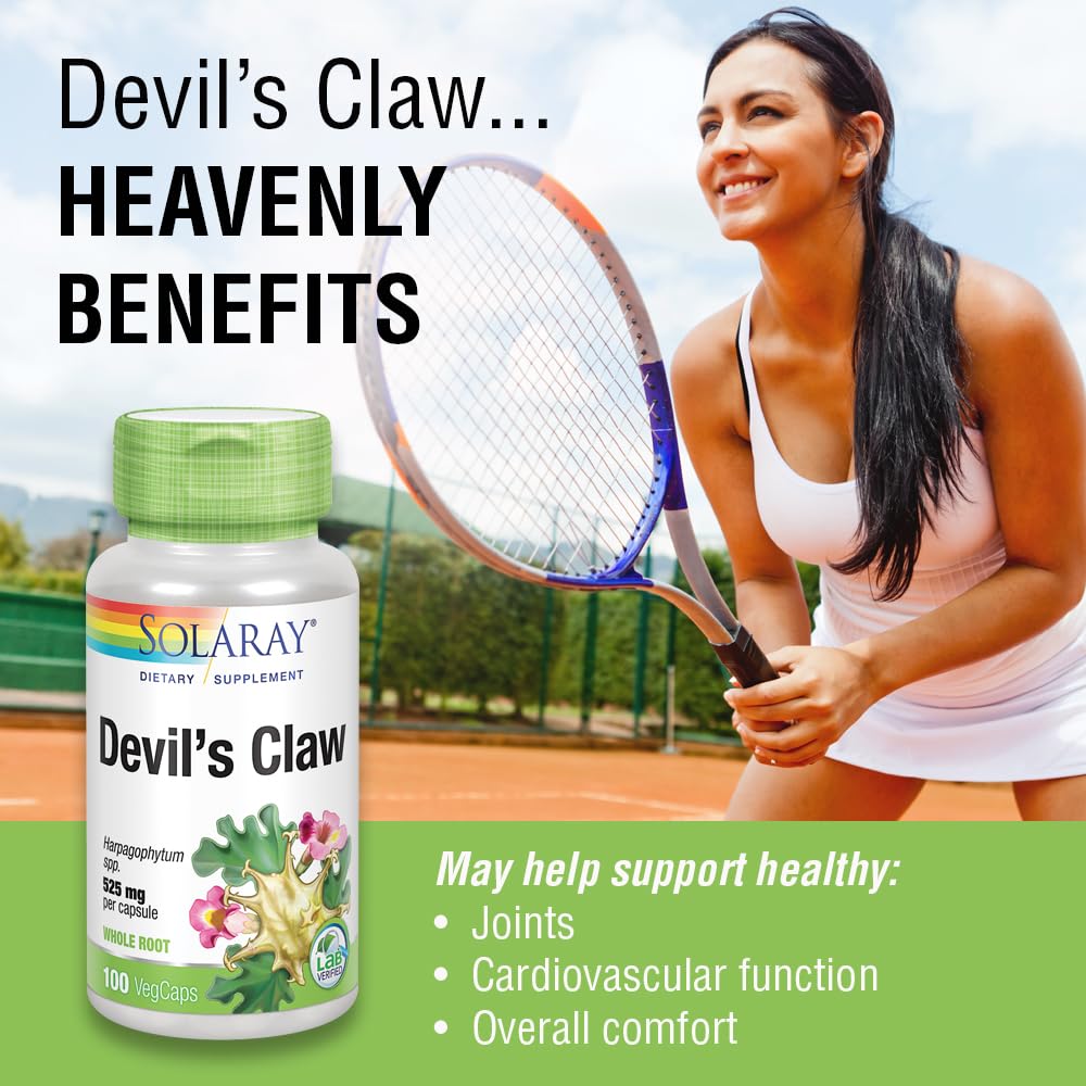 Graphic highlighting health benefits of Devils Claw 525mg