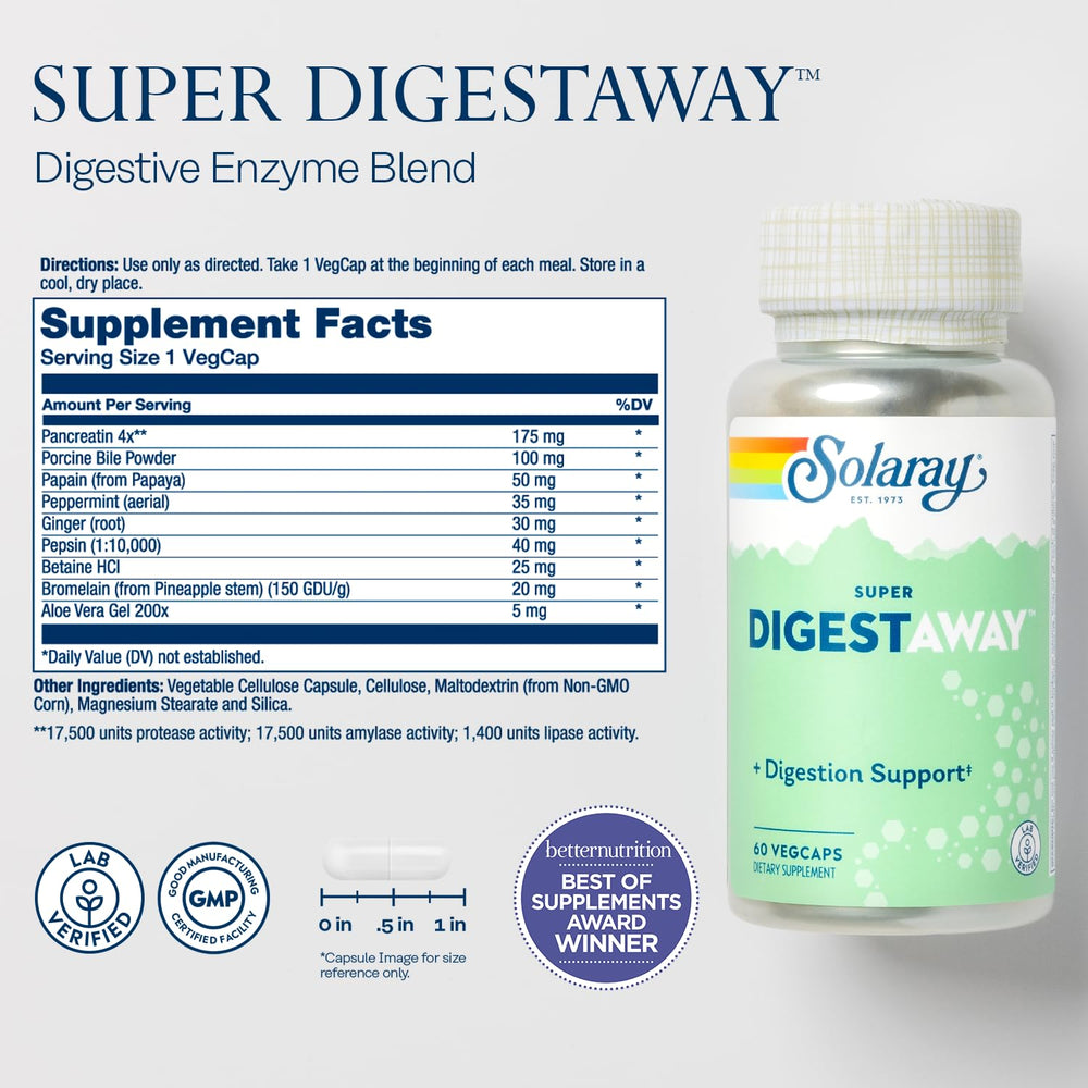 Label showing Pancreatin 4x and enzyme activity