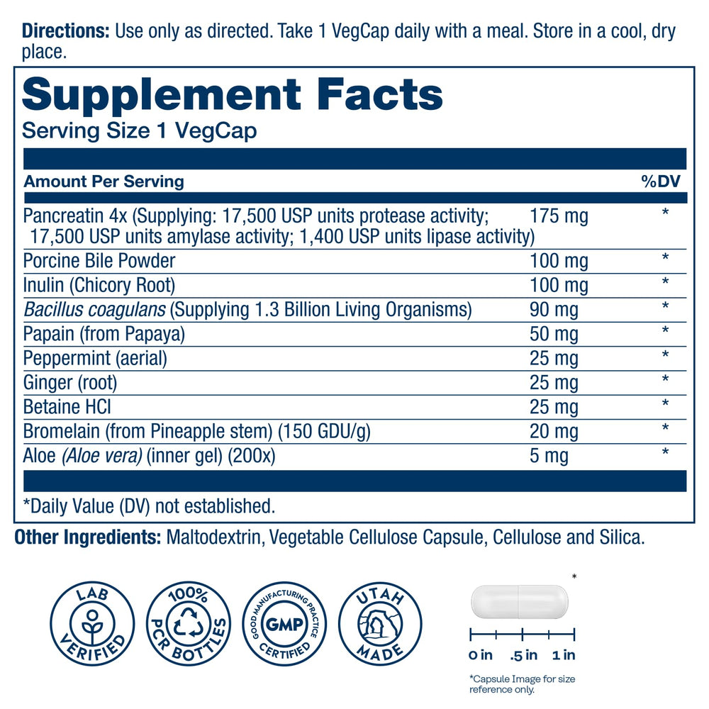 Digestive enzymes and probiotic ingredients illustration