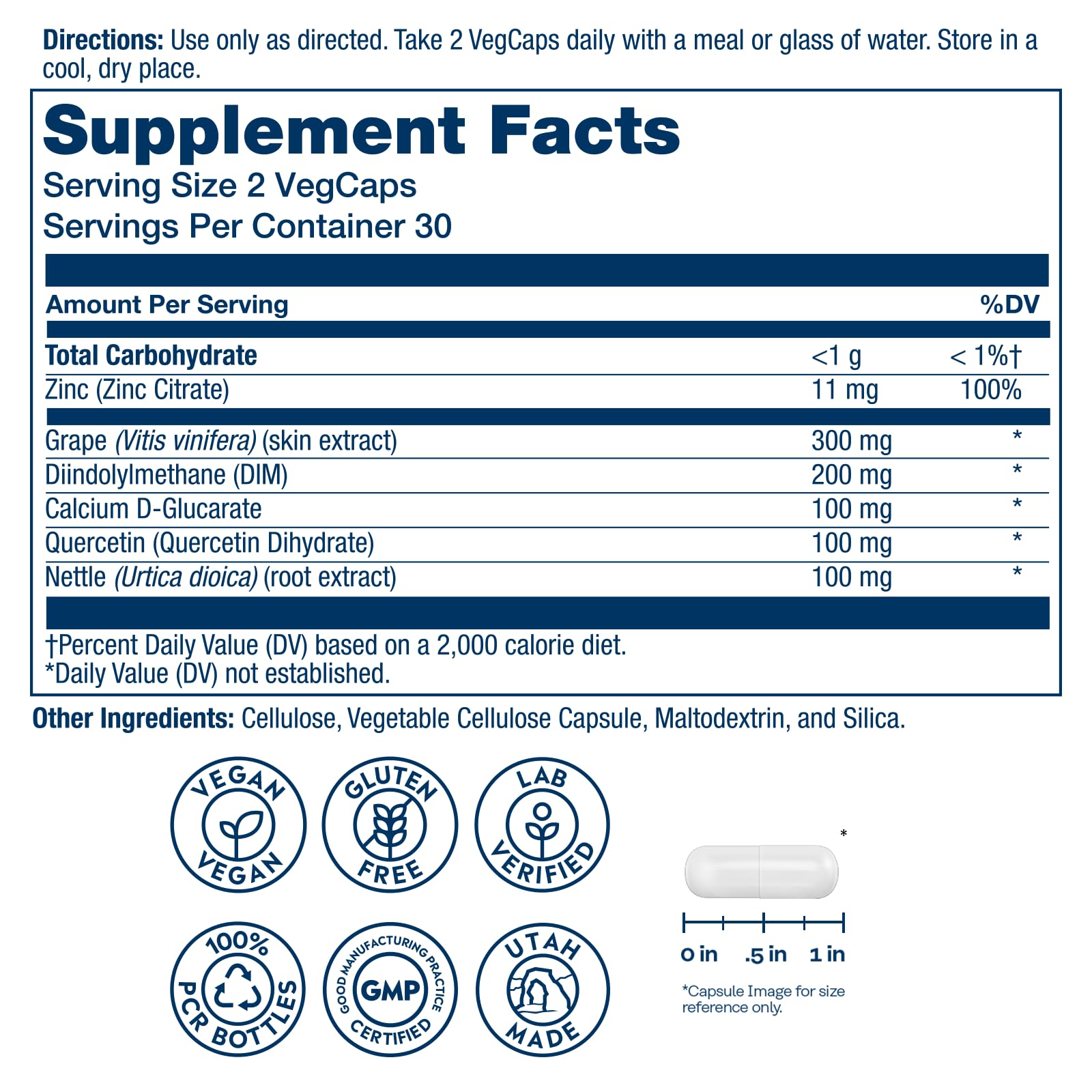 SOLARAY DIM for Men bottle back label
