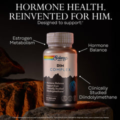 Graphic showing ingredients: DIM, zinc, quercetin