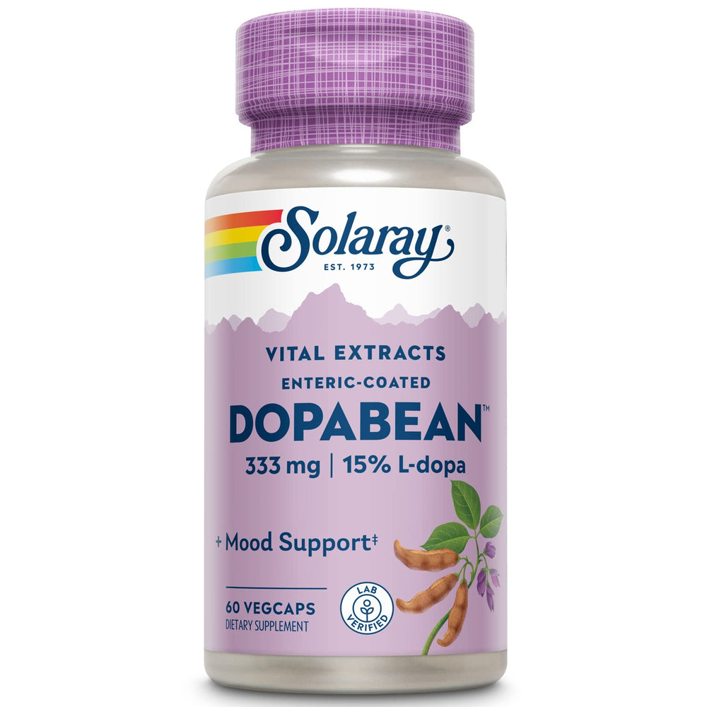 SOLARAY Dopabean 333 mg bottle – front view, 60 count