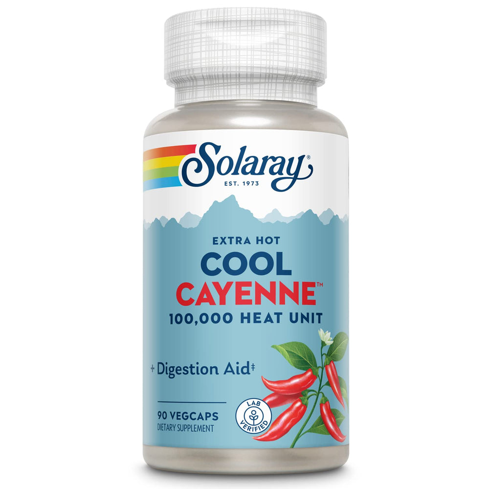SOLARAY Extra Hot Cool Cayenne 100,000 HU bottle label