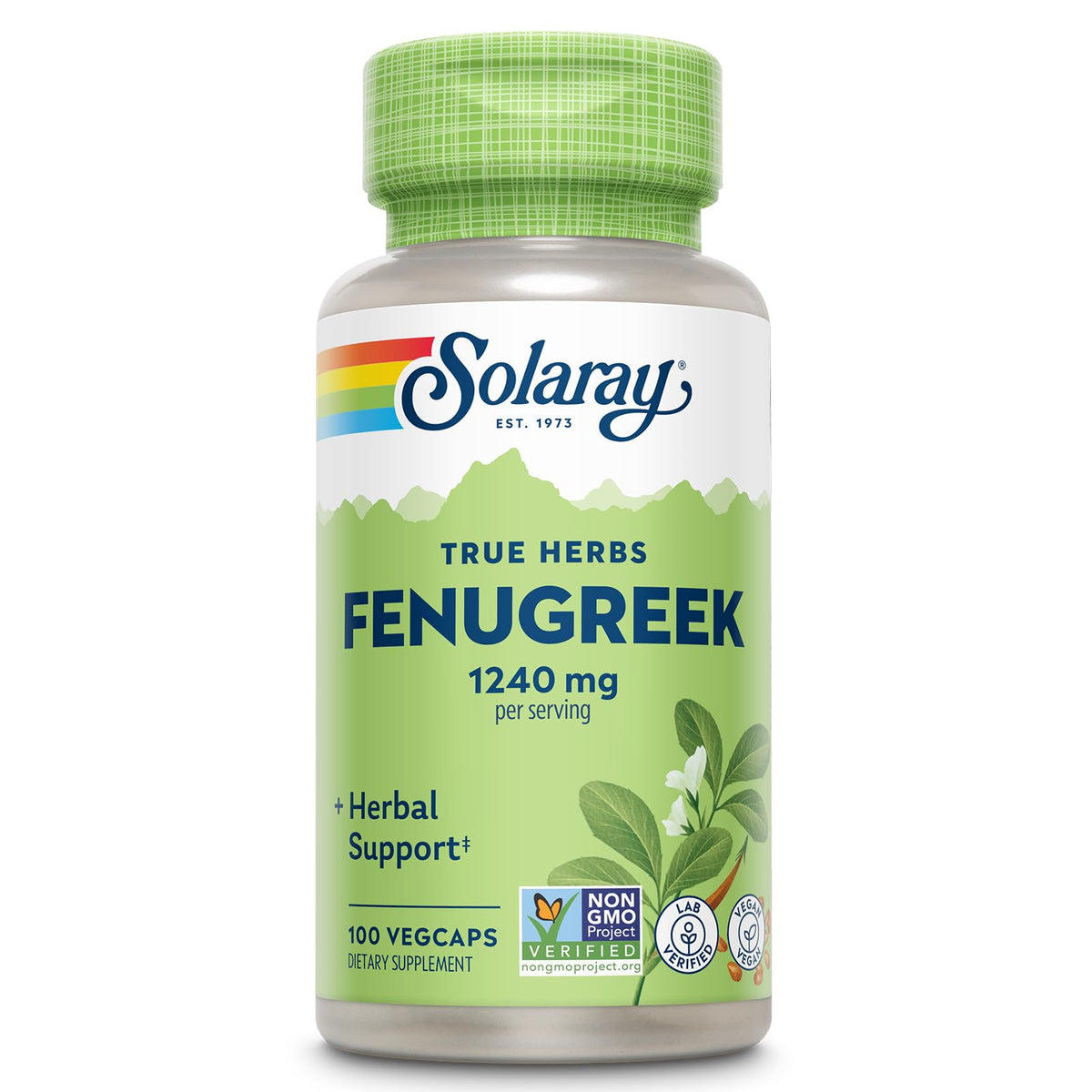 Front view of SOLARAY Fenugreek Seed 1240 mg bottle