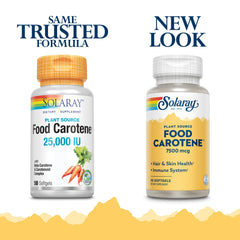 Close-up of SOLARAY Carotene bottle label