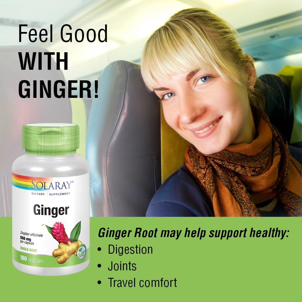 Ingredients label for SOLARAY Ginger Root 1100mg