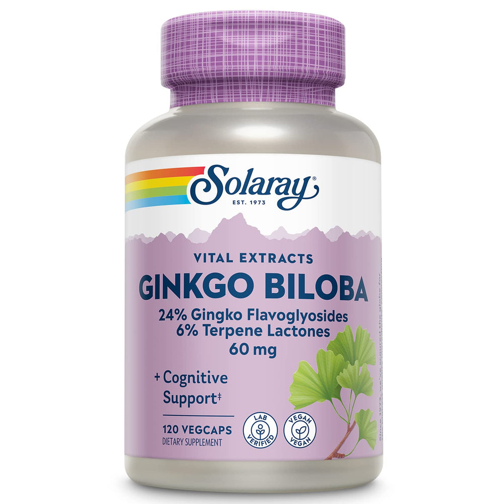 Solaray Ginkgo Biloba 60 mg Veg Cap bottle 120 count
