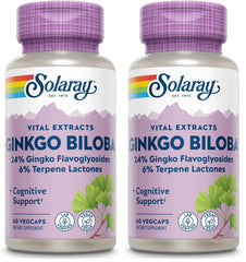 SOLARAY Ginkgo Biloba Extract 60mg bottle - 60 count (pack of 2)