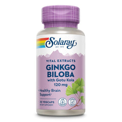 SOLARAY Ginkgo Biloba Extract with Gotu Kola bottle front view