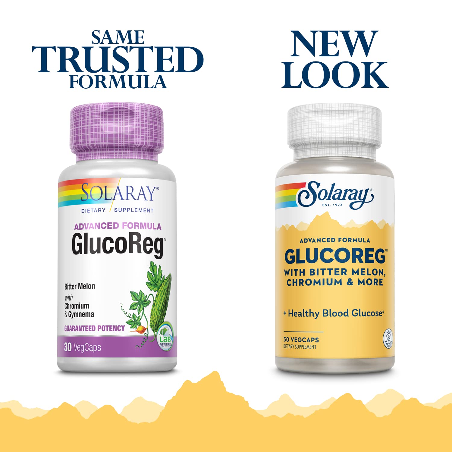 SOLARAY GlucoReg 30 Capsules bottle label and information