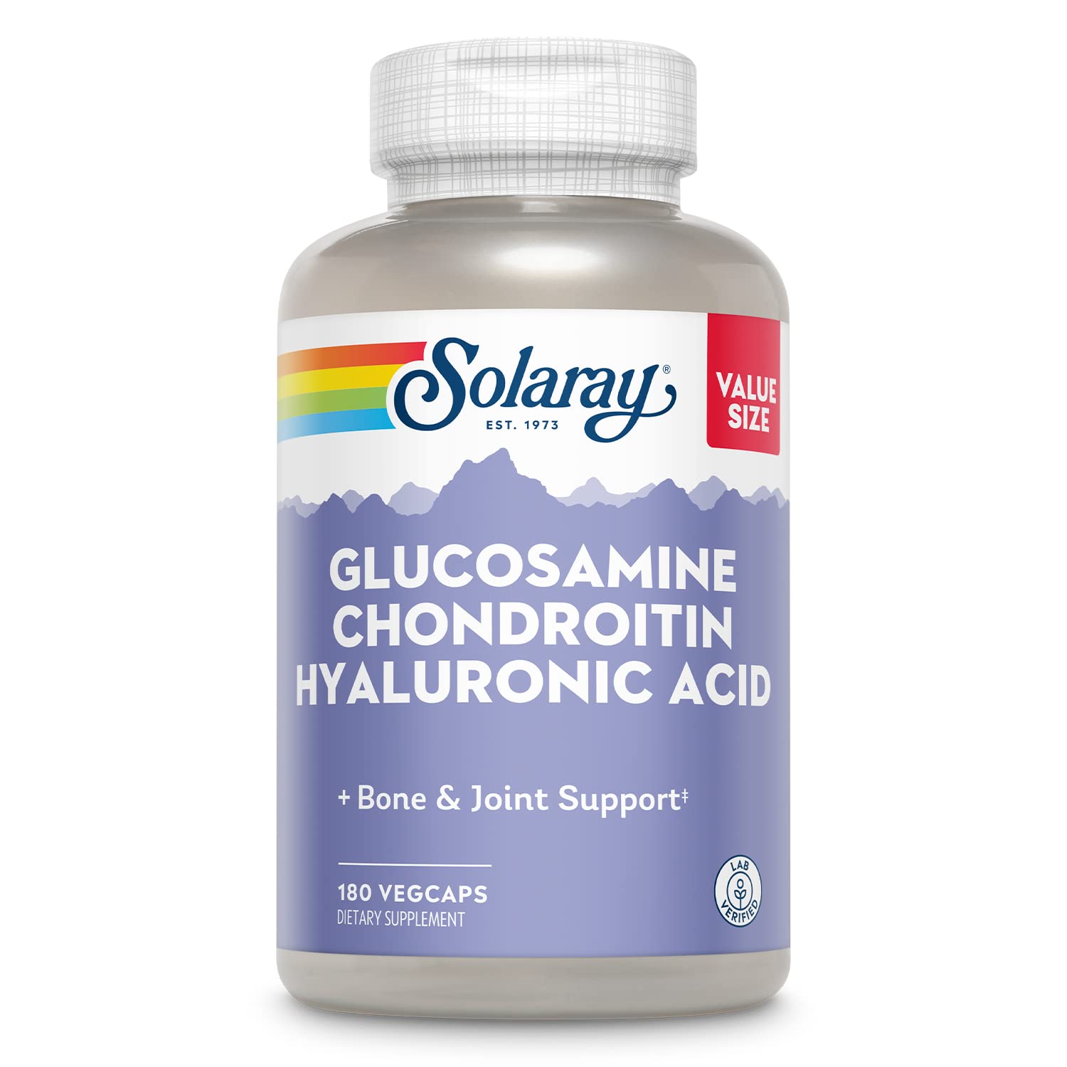 SOLARAY bottle label for Glucosamine Chondroitin Hyaluronic Acid